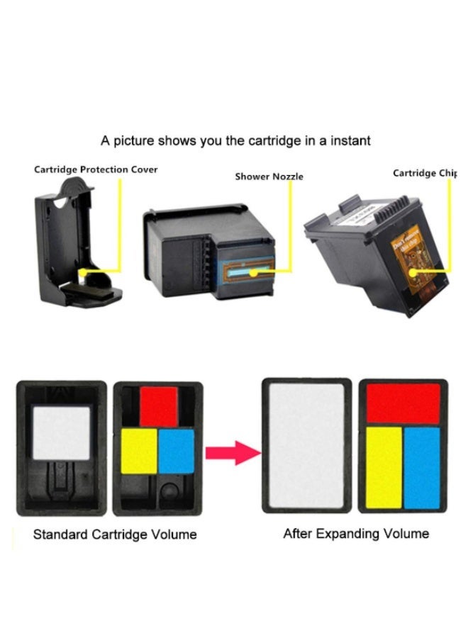انك خراطيش الحبر 653 653H متوافقة مع طابعات HP 6000 و 6400 و6075 و 6475 متعددة الوظائف. - Image 4